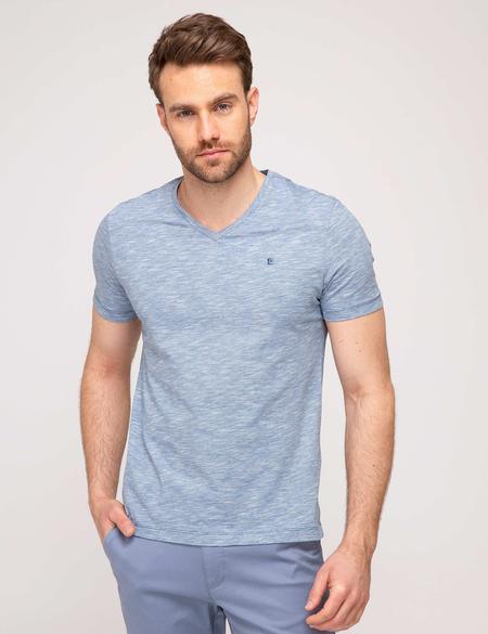 İndigo Slim Fit V Yaka T-Shirt - 50188634014