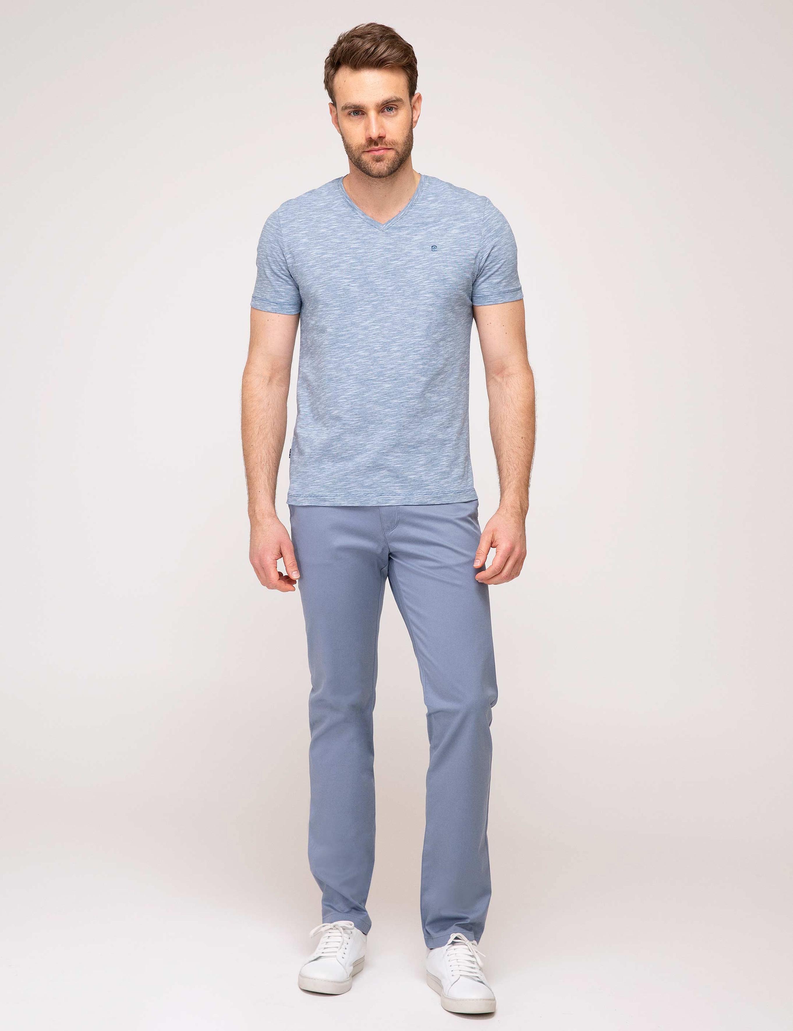 İndigo Slim Fit V Yaka T-Shirt