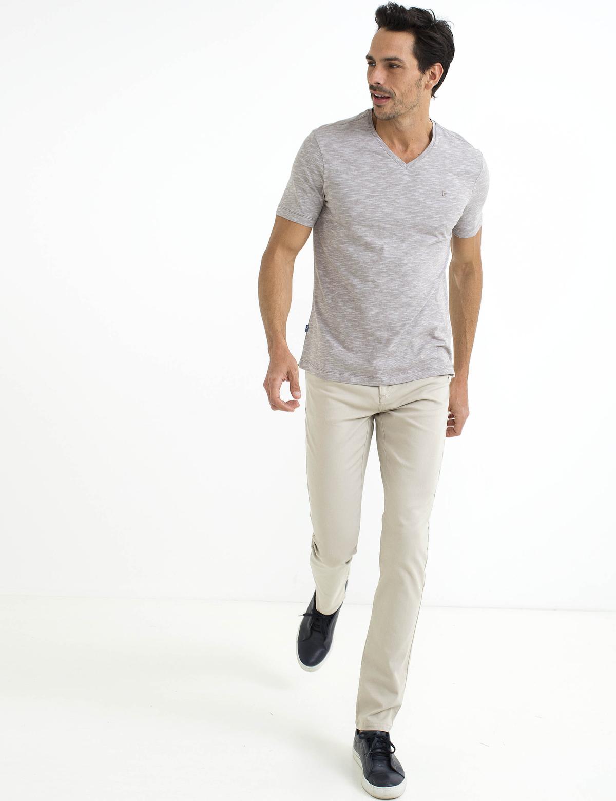 Vizon Slim Fit V Yaka T-Shirt - 50188634034