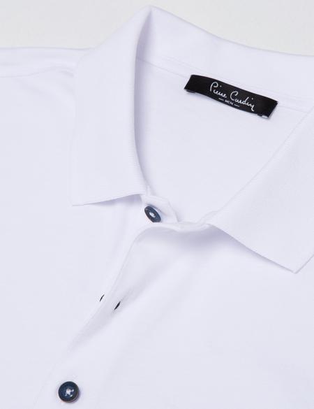 Beyaz Regular Fit Polo Yaka Basic T-Shirt - 50188639001