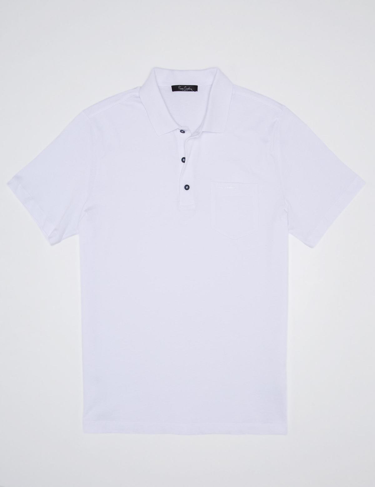 Beyaz Regular Fit Polo Yaka Basic T-Shirt - 50188639001
