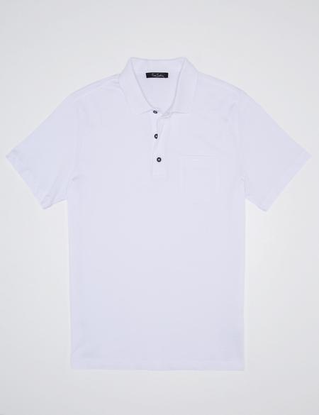 Beyaz Regular Fit Polo Yaka Basic T-Shirt - 50188639001