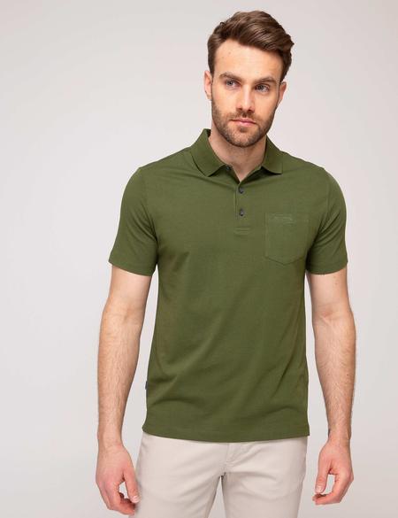 Koyu Yeşil Regular Fit Polo Yaka Basic T-shirt - 50188639064