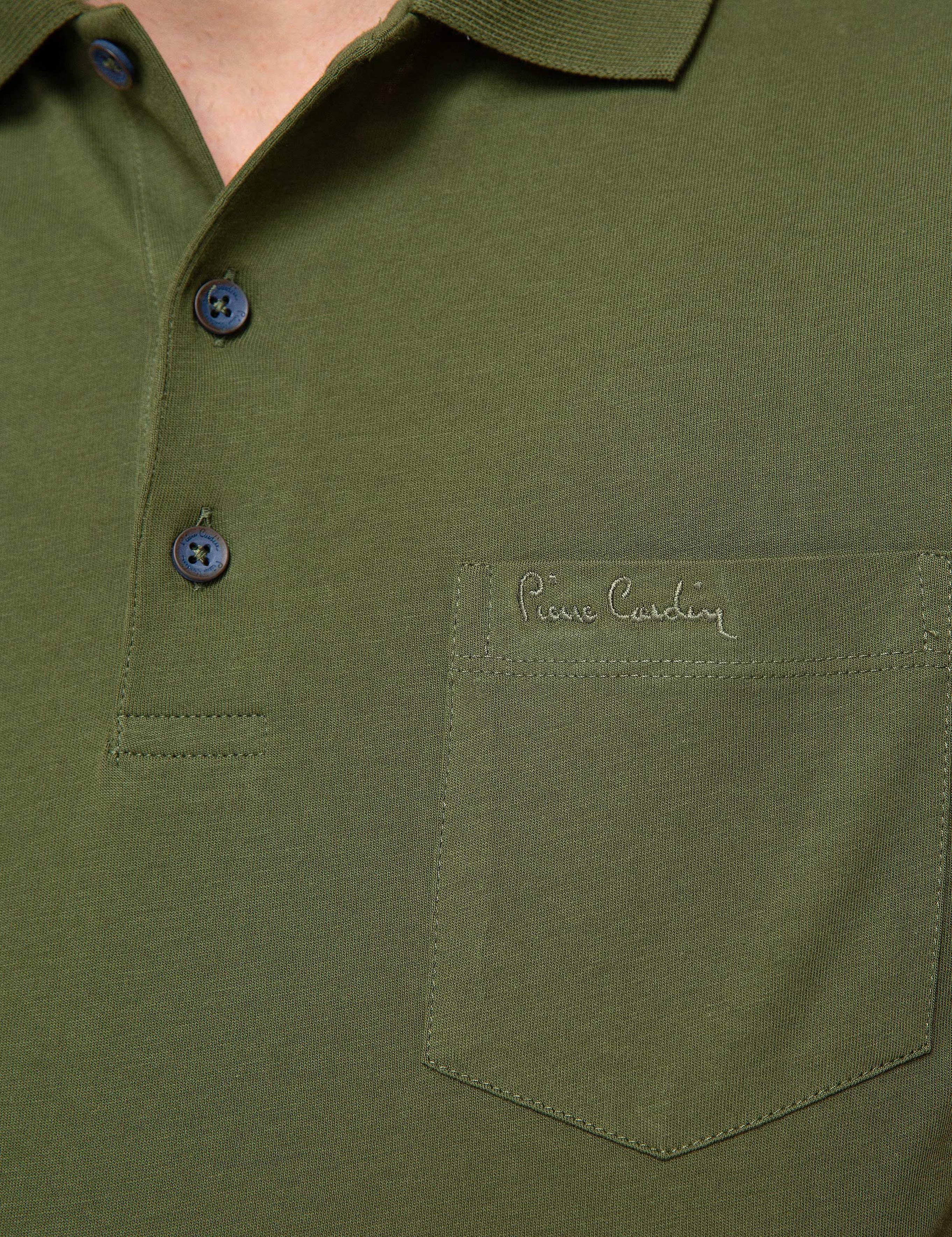 Koyu Yeşil Regular Fit Polo Yaka Basic T-shirt