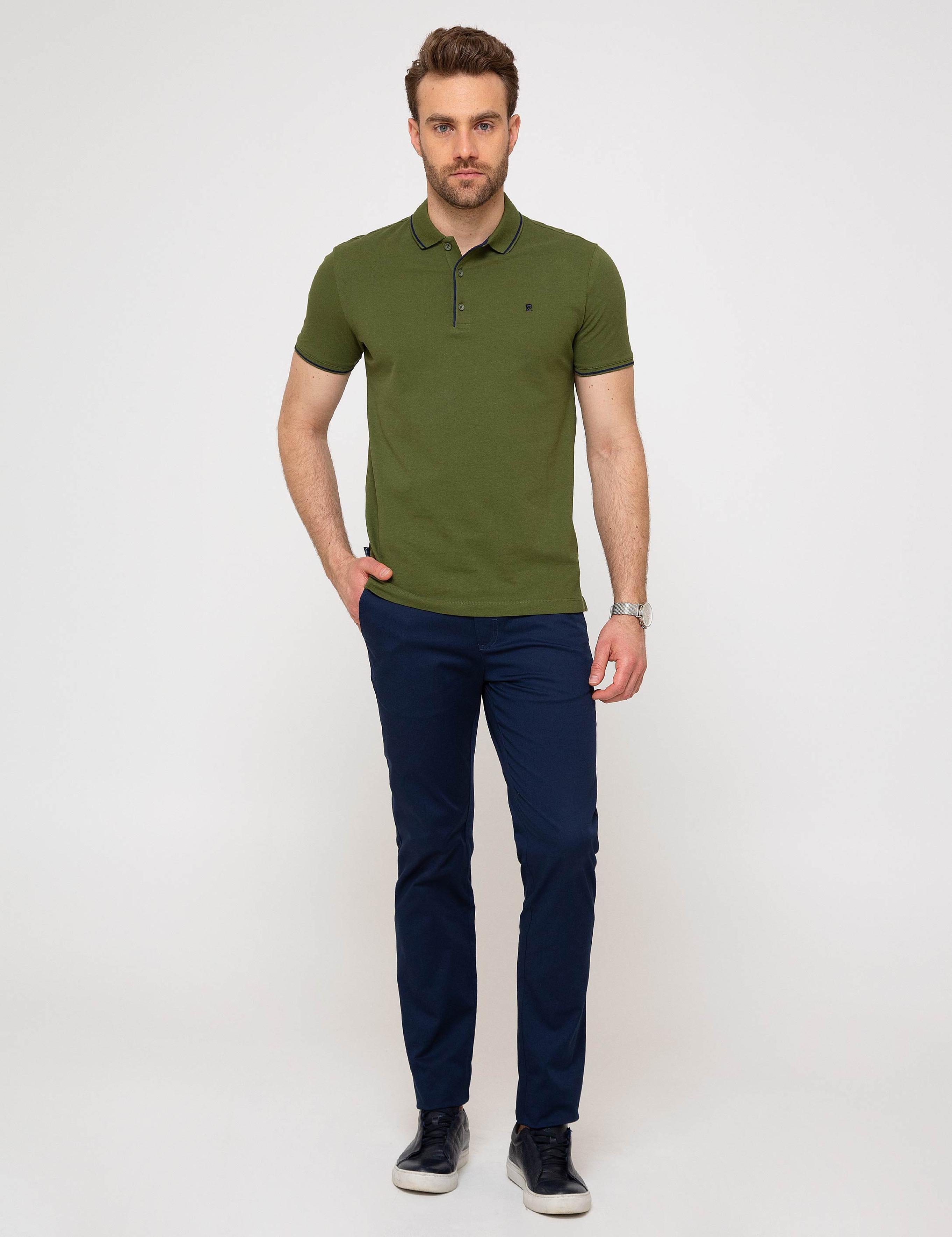 Yeşil Slim Fit Polo Yaka Basic T-shirt