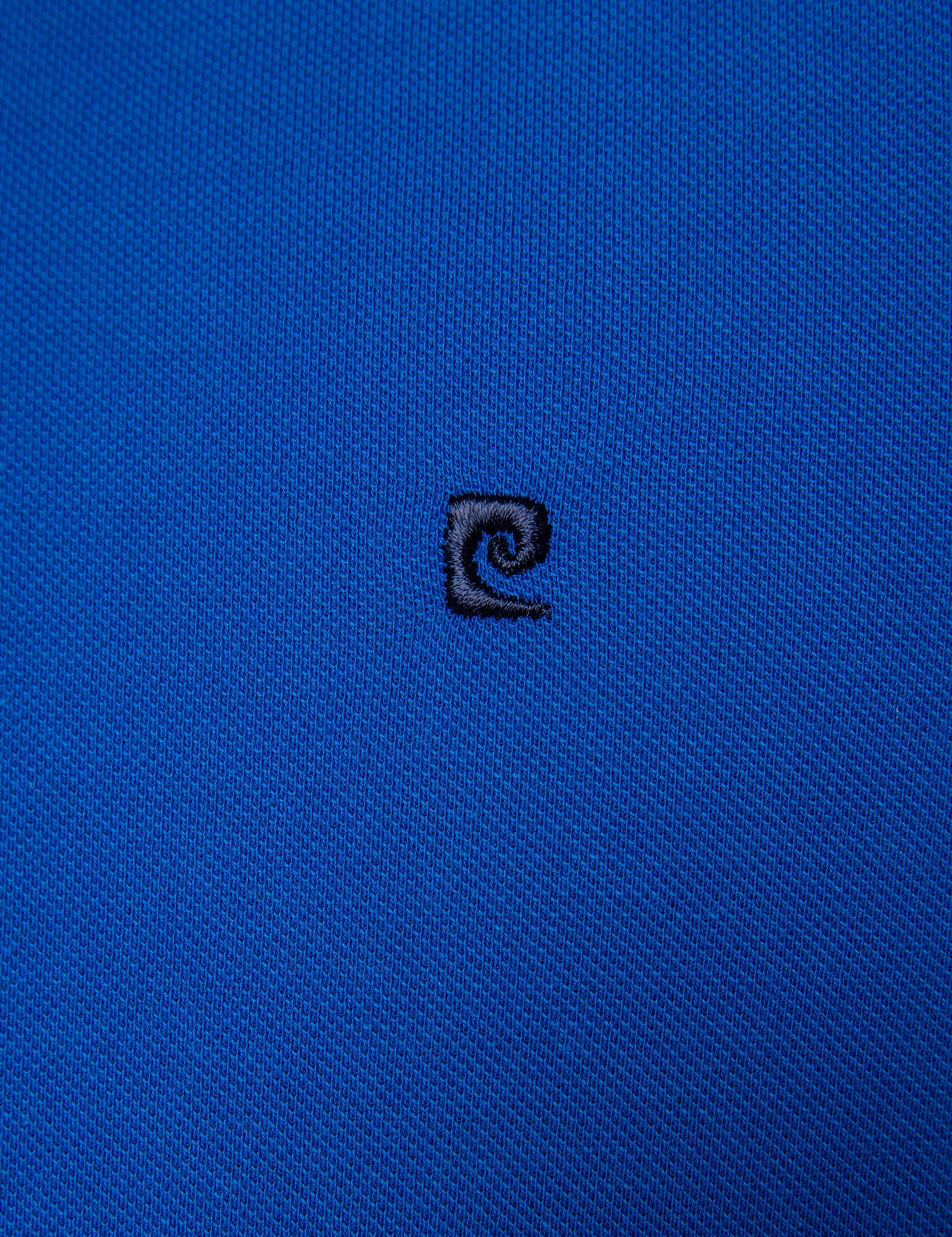 Saks Mavi Slim Fit Polo Yaka Basic T-Shirt