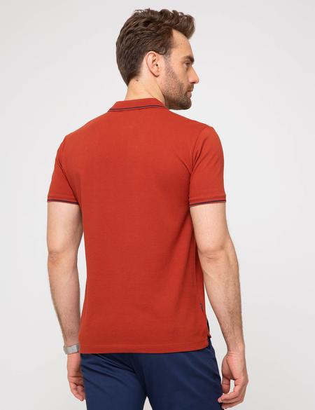 Turuncu Slim Fit Polo Yaka Basic T-shirt - 50197145046