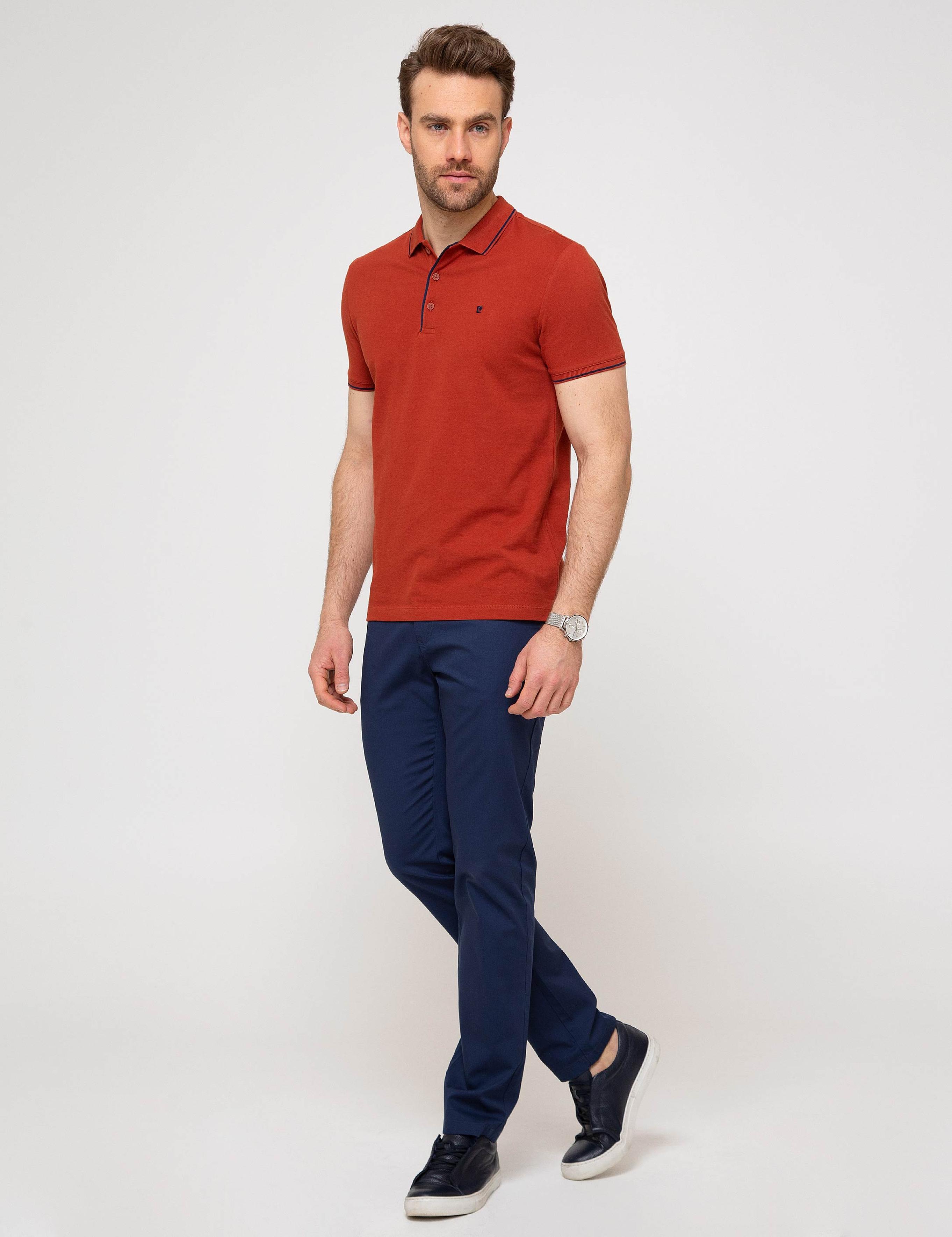 Turuncu Slim Fit Polo Yaka Basic T-shirt