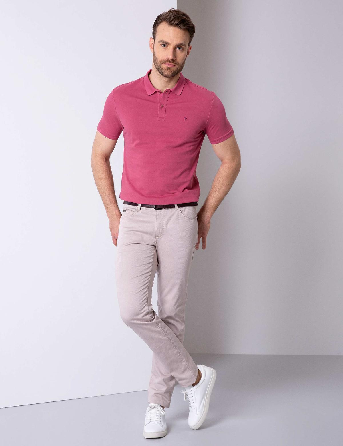 Gül Kurusu Slim Fit Basic Polo Yaka T-Shirt - 50199338176