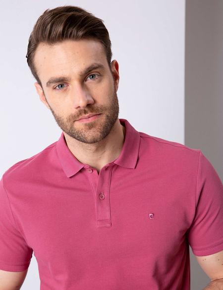 Gül Kurusu Slim Fit Basic Polo Yaka T-Shirt - 50199338176