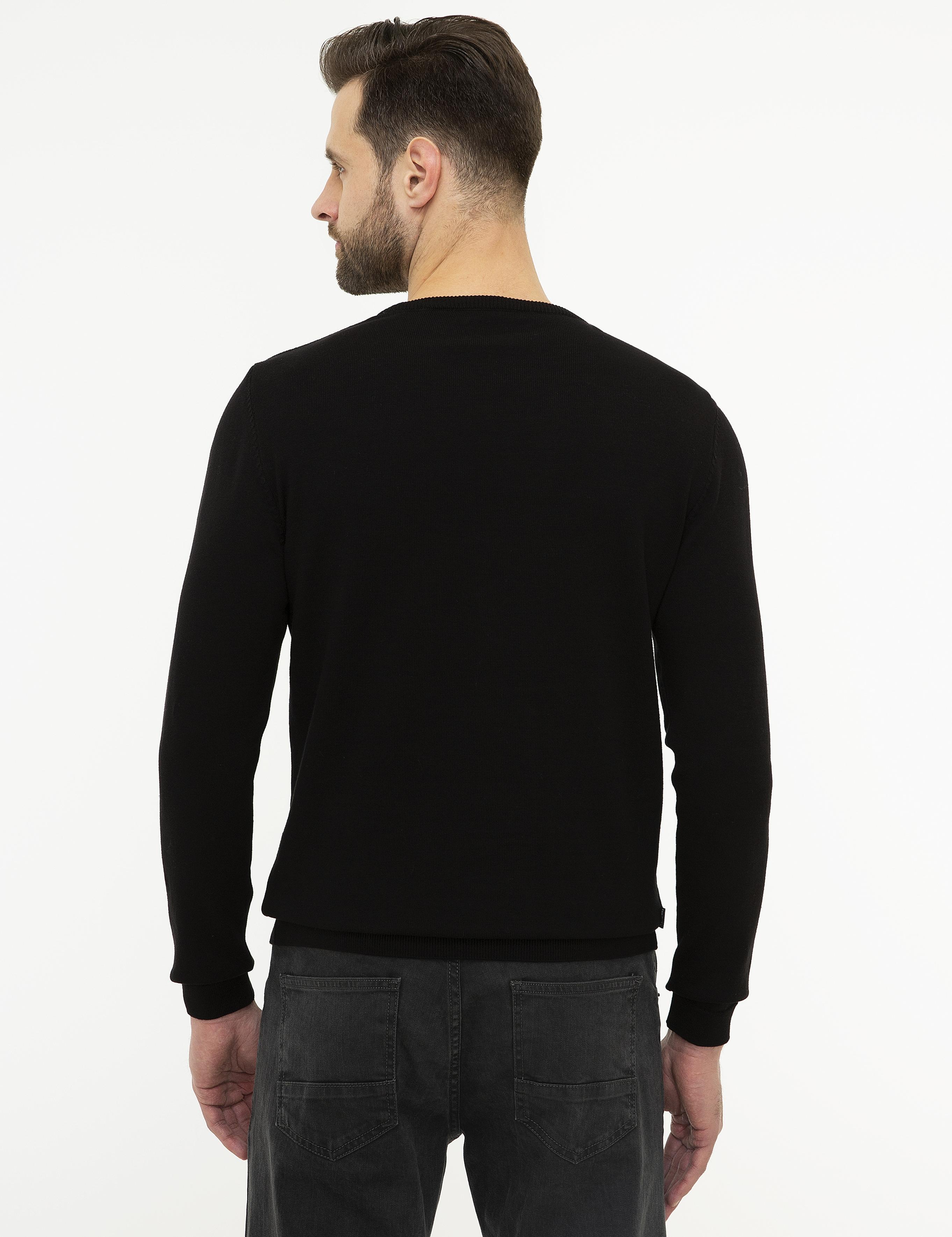 Siyah Slim Fit Triko Kazak