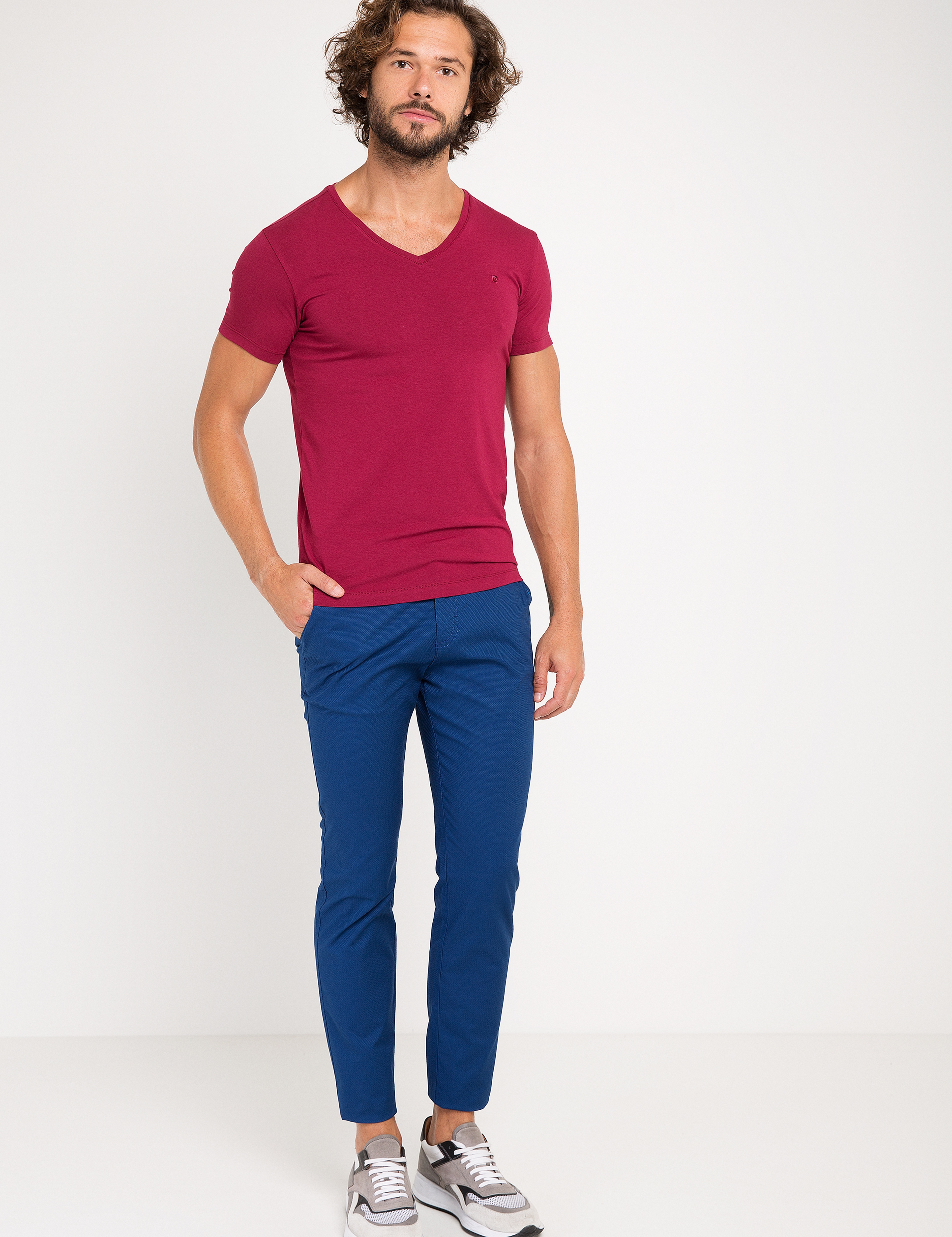 Fuşya Slim Fit Tişört