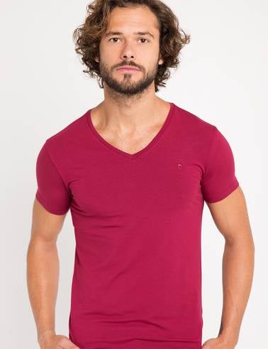 Fuşya Slim Fit Tişört