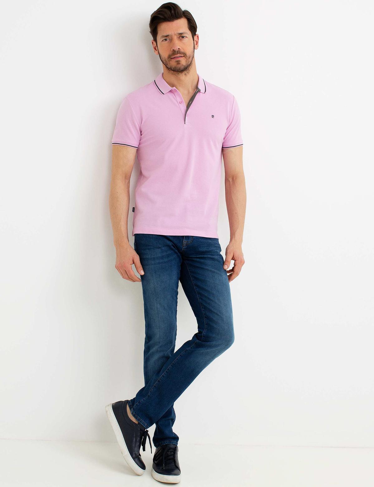 Pembe Slim Fit Polo Yaka T-Shirt - 50197145077
