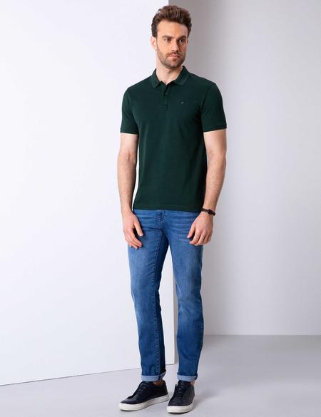Koyu Yeşil Slim Fit Basic Polo Yaka T-Shirt - 50199338062