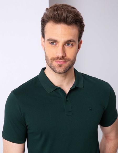 Koyu Yeşil Slim Fit Basic Polo Yaka T-Shirt - 50199338062