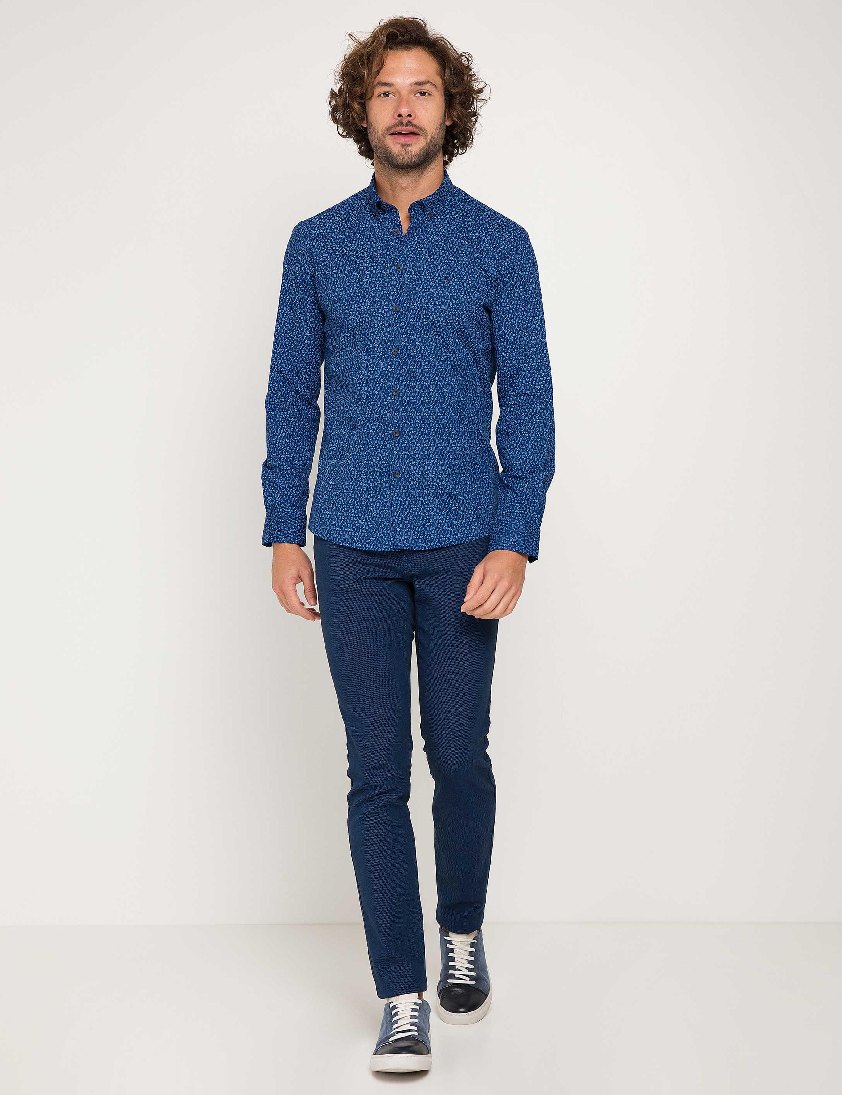 LACIVERT GOMLEK UZUNKOL