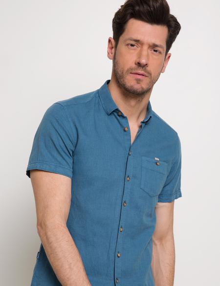 İndigo Slim Fit Kısa Kol Gömlek - 50185776080