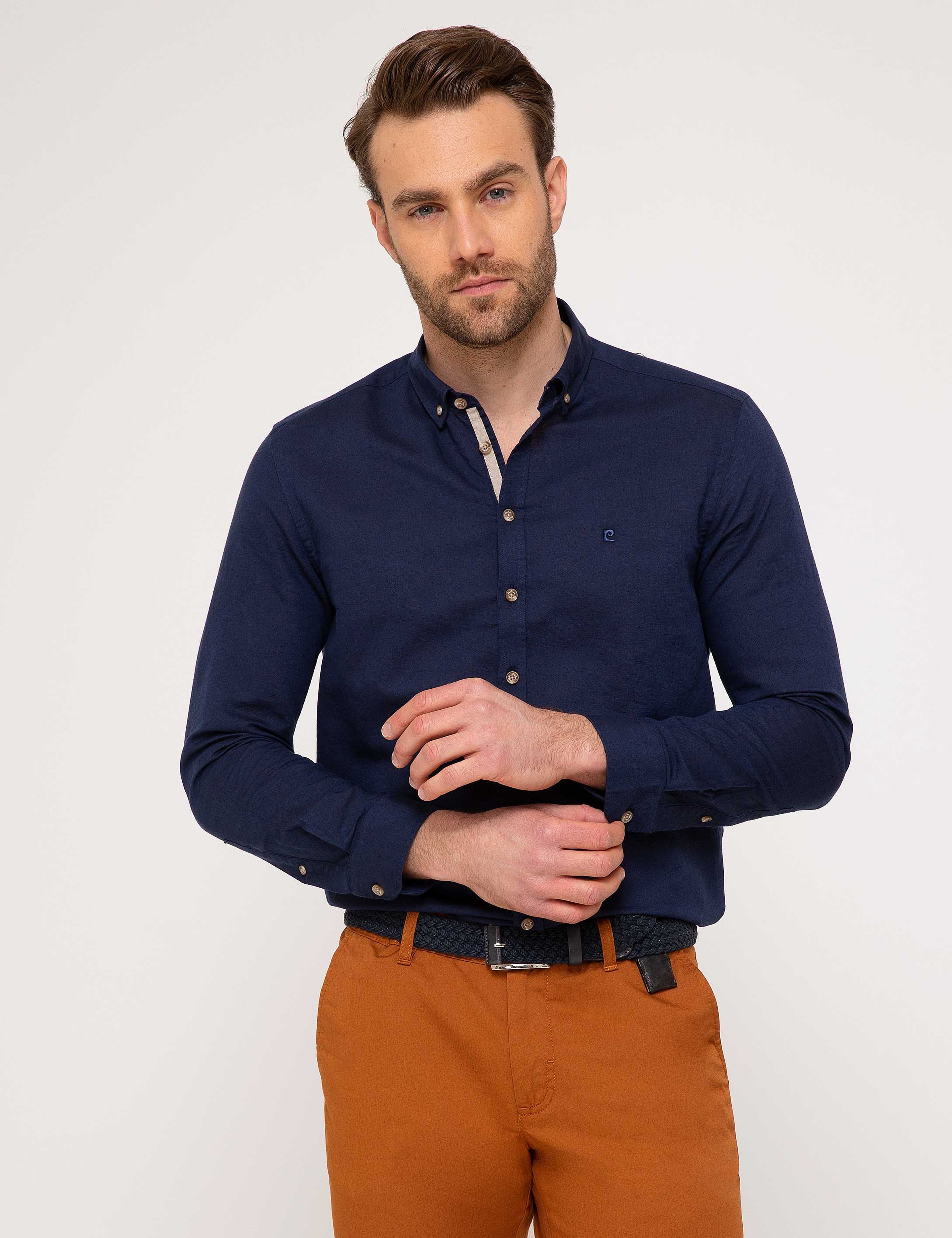 Lacivert Slim Fit Gömlek - Image 1