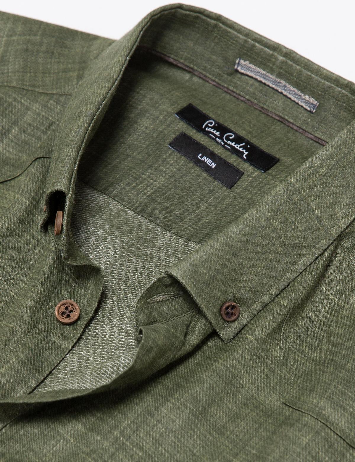 Haki Slim Fit Kısa Kollu Gömlek - 50186205015