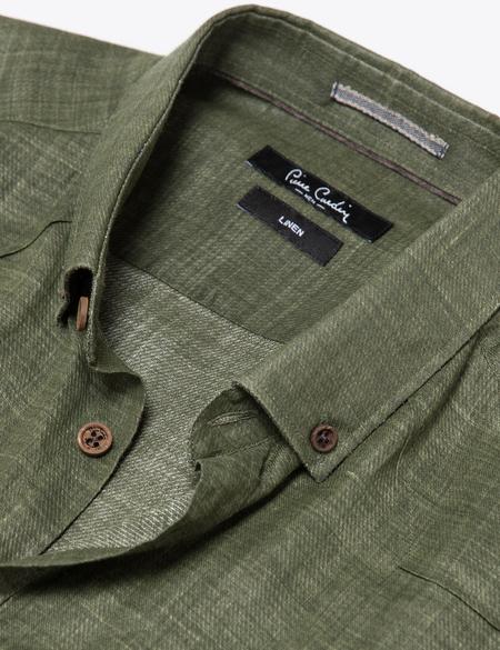 Haki Slim Fit Kısa Kollu Gömlek - 50186205015