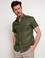 Haki Slim Fit Kısa Kollu Gömlek