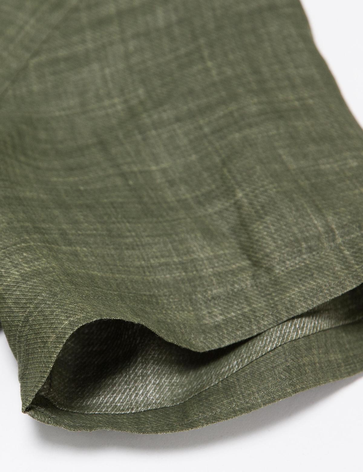 Haki Slim Fit Kısa Kollu Gömlek - 50186205015