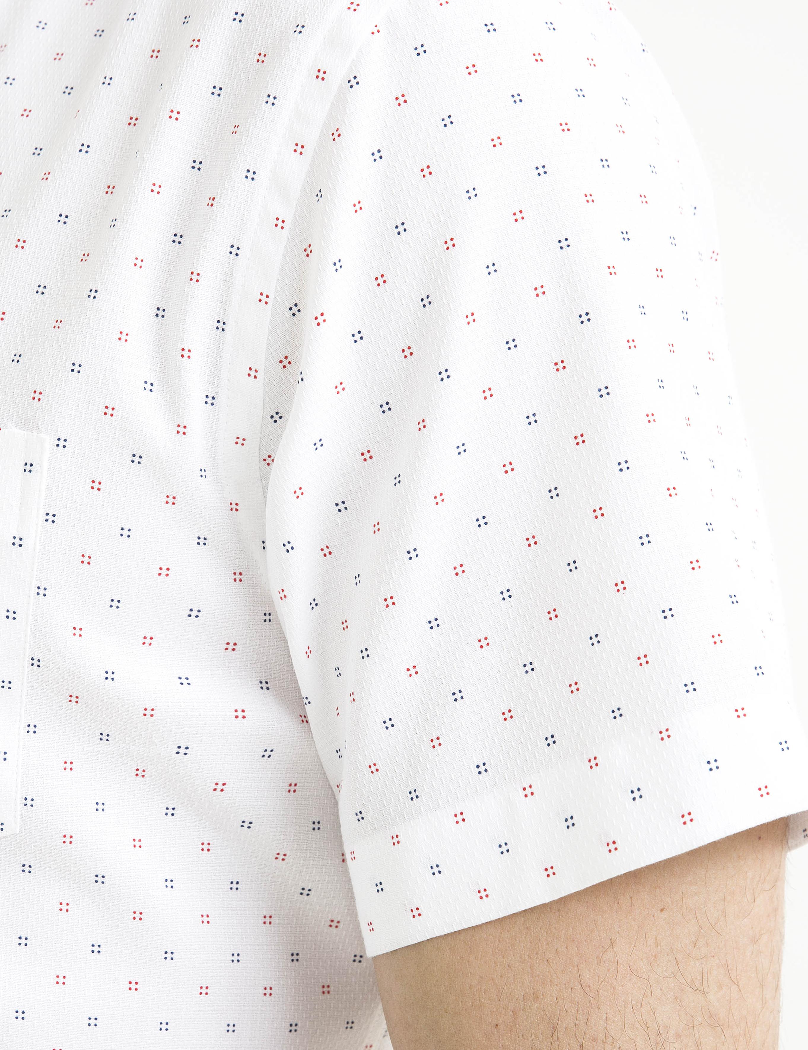 Beyaz Regular Fit Kısa Kollu Gömlek