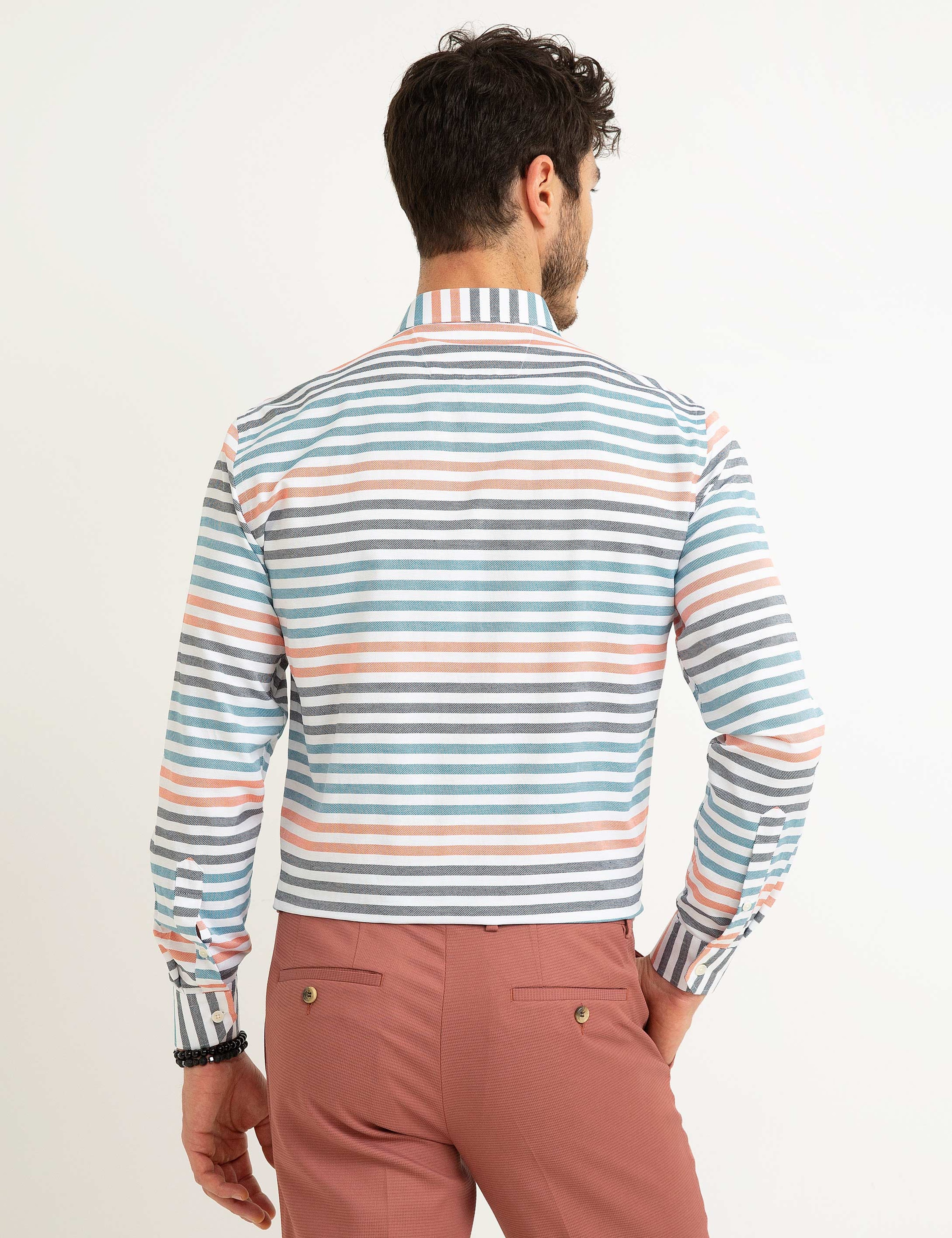 Turuncu Slim Fit Gömlek - Image 3