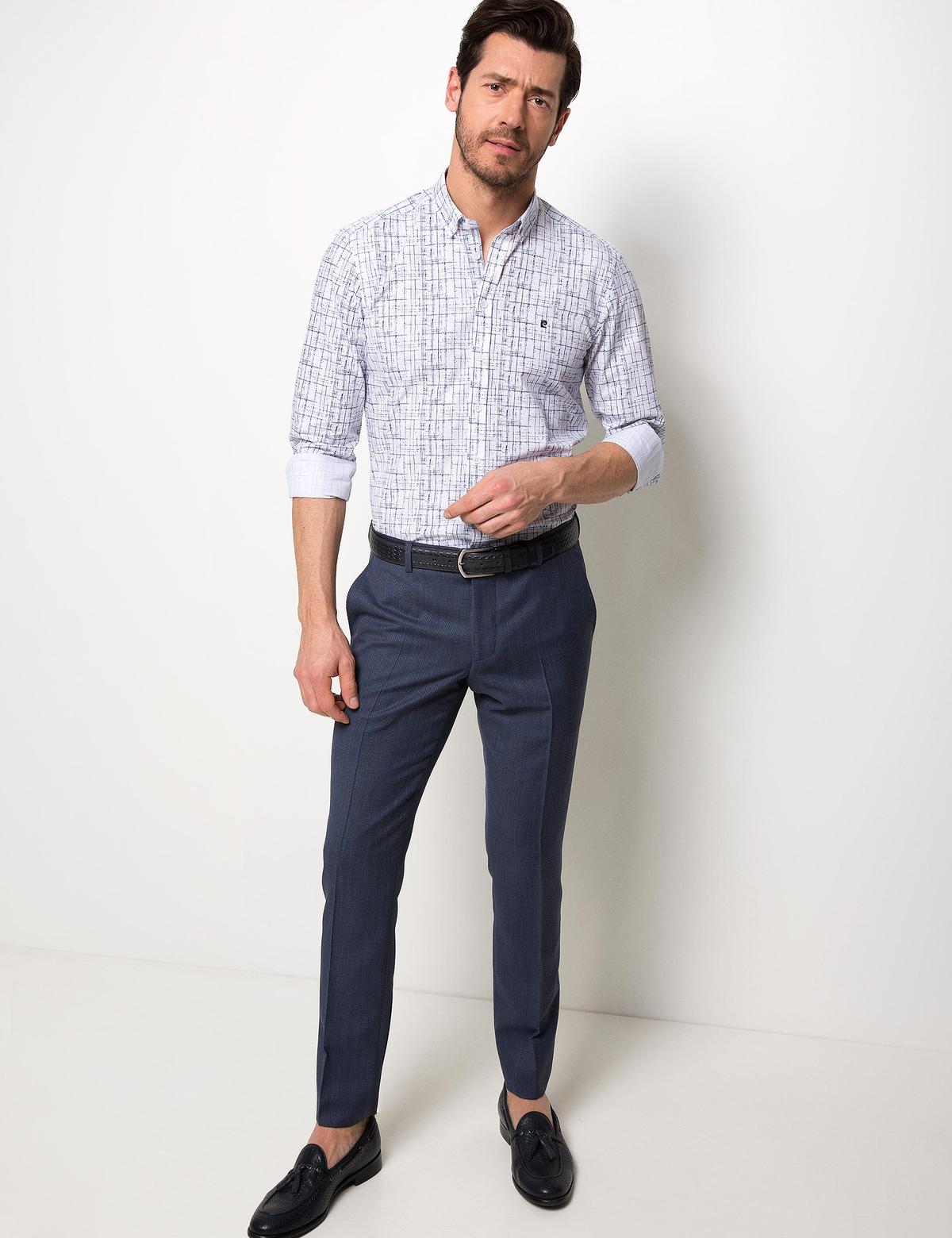 Lacivert Slim Fit Gömlek - 50189487005