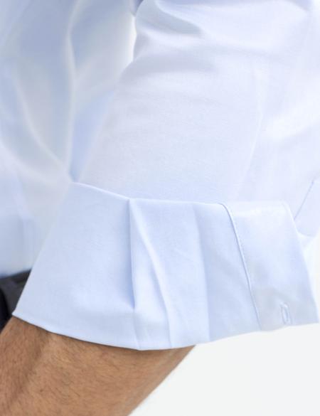 Açık Mavi Slim Fit Uzun Kollu Basic Gömlek - 50189518029