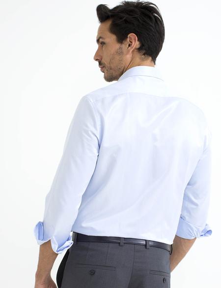 Açık Mavi Slim Fit Uzun Kollu Basic Gömlek - 50189518029