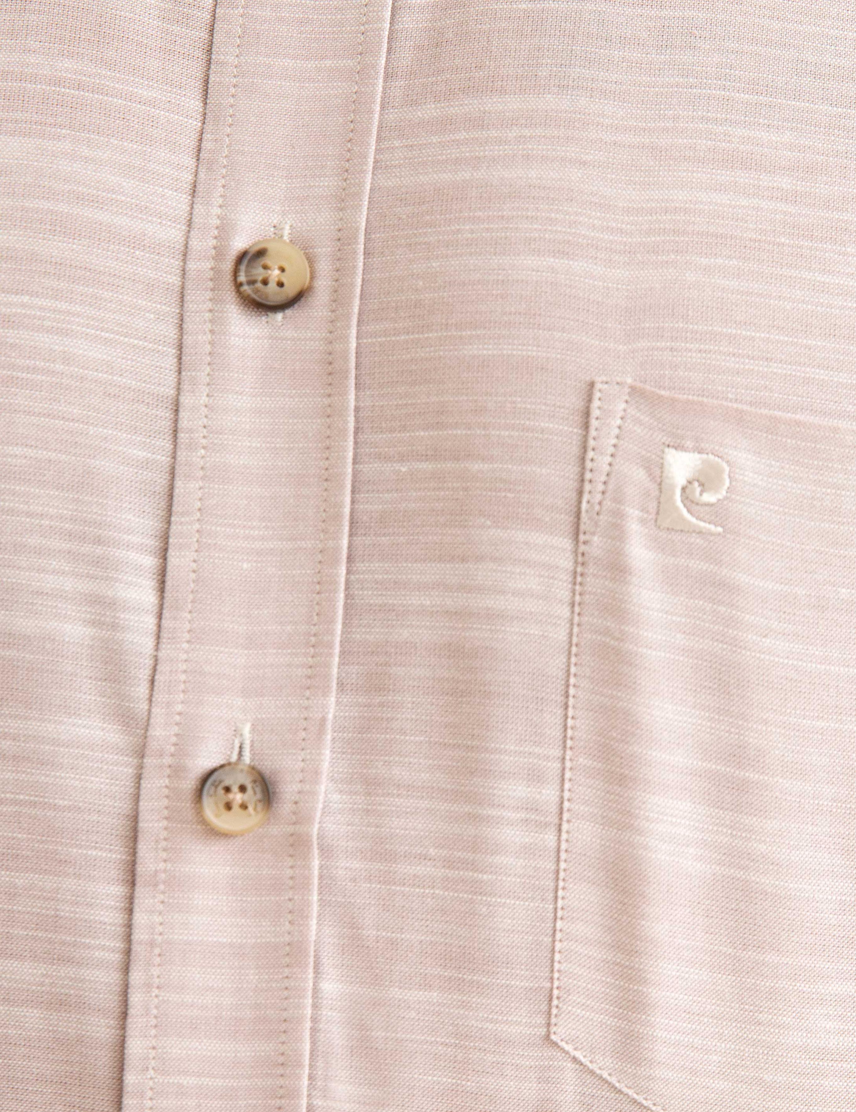 Bej Regular Fit Kısa Kollu Gömlek