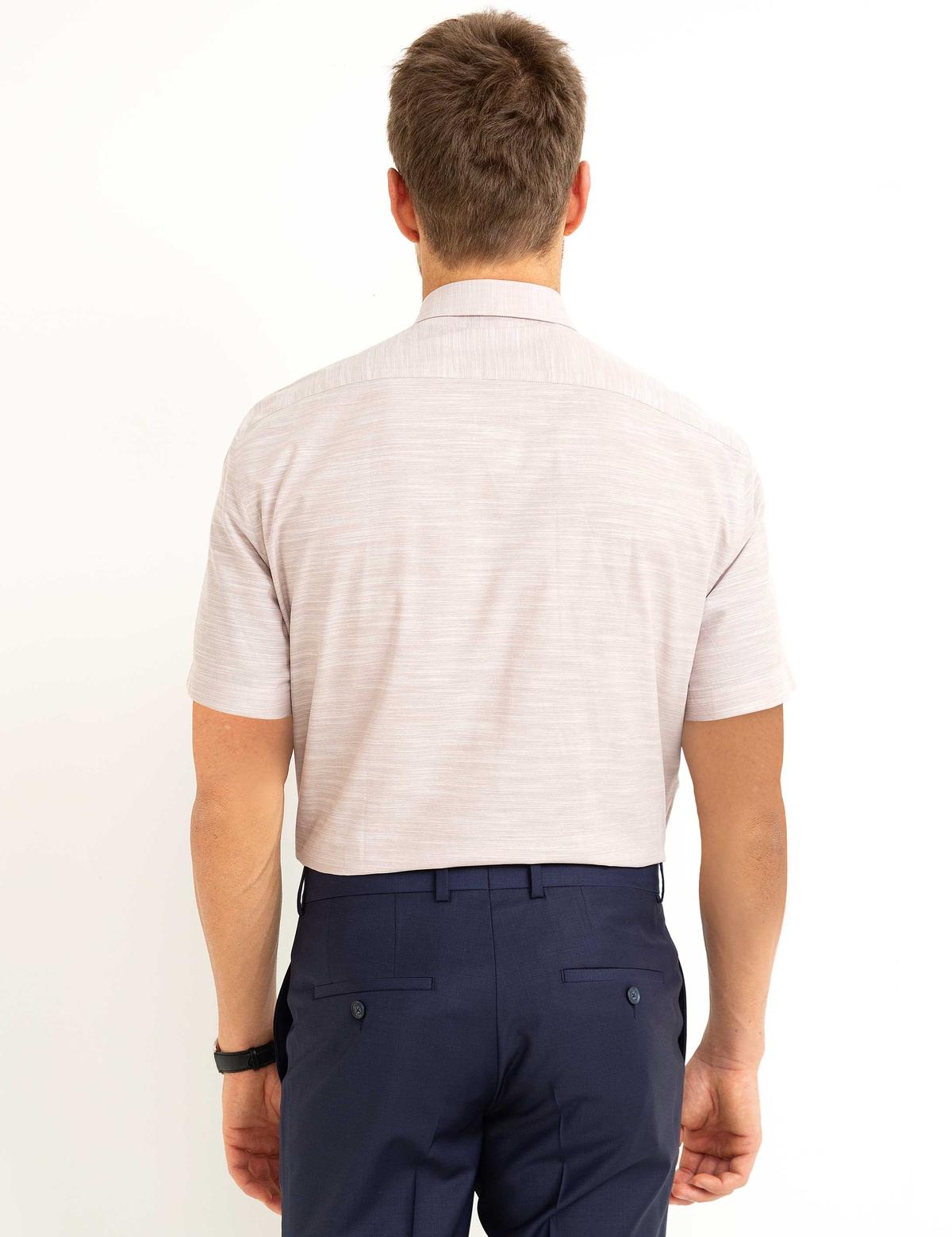 Bej Regular Fit Kısa Kollu Gömlek - 50190810014