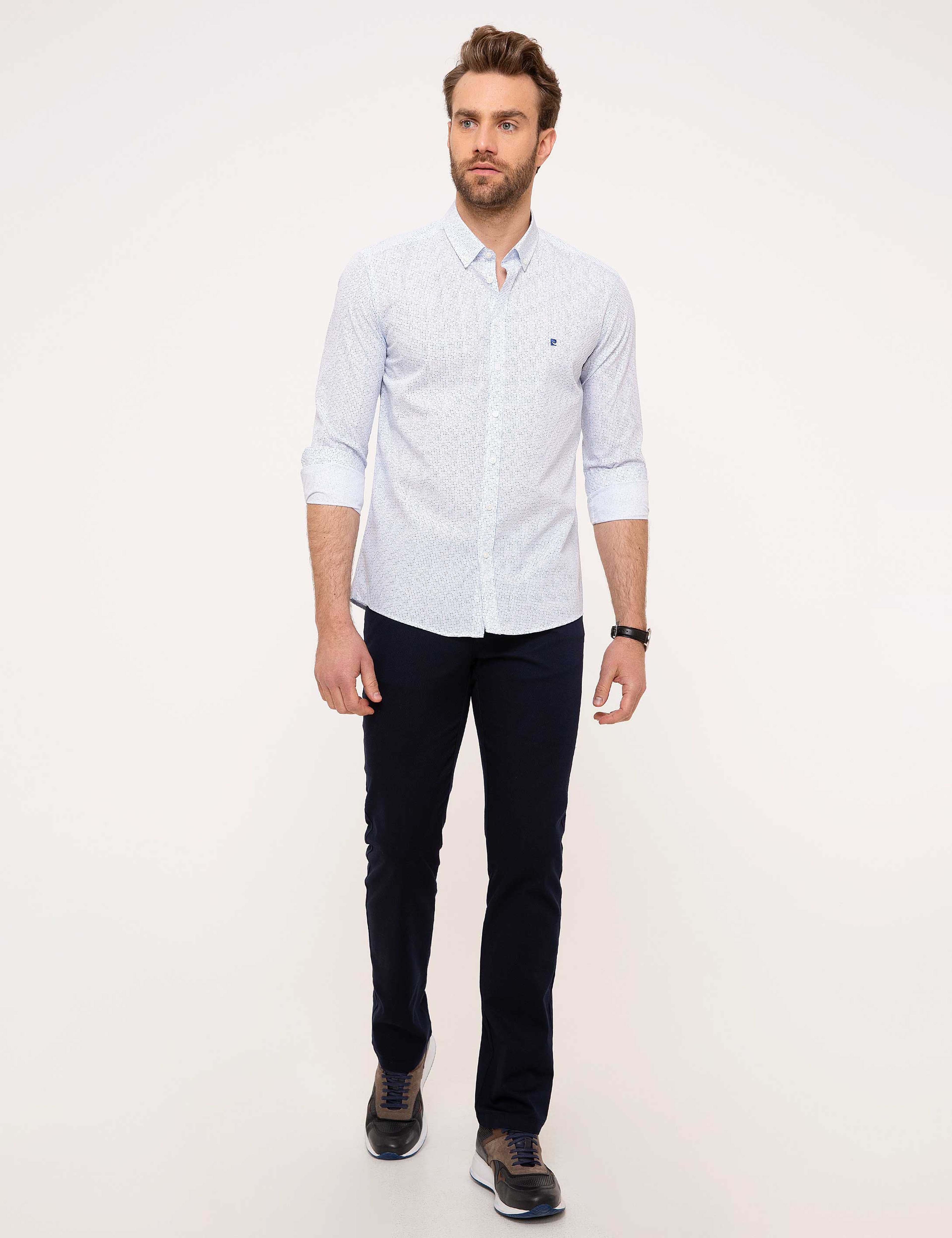 Çok Renkli Slim Fit Uzun Kollu Gömlek - Image 4