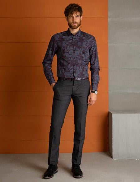 Bordo Slim Fit Gömlek - 50193939002