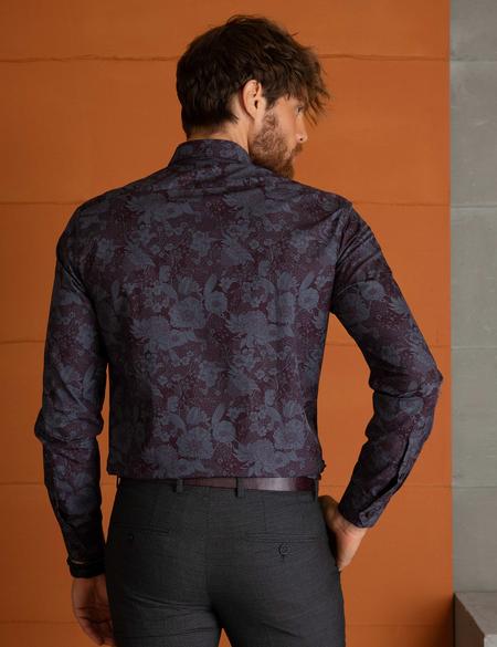 Bordo Slim Fit Gömlek - 50193939002