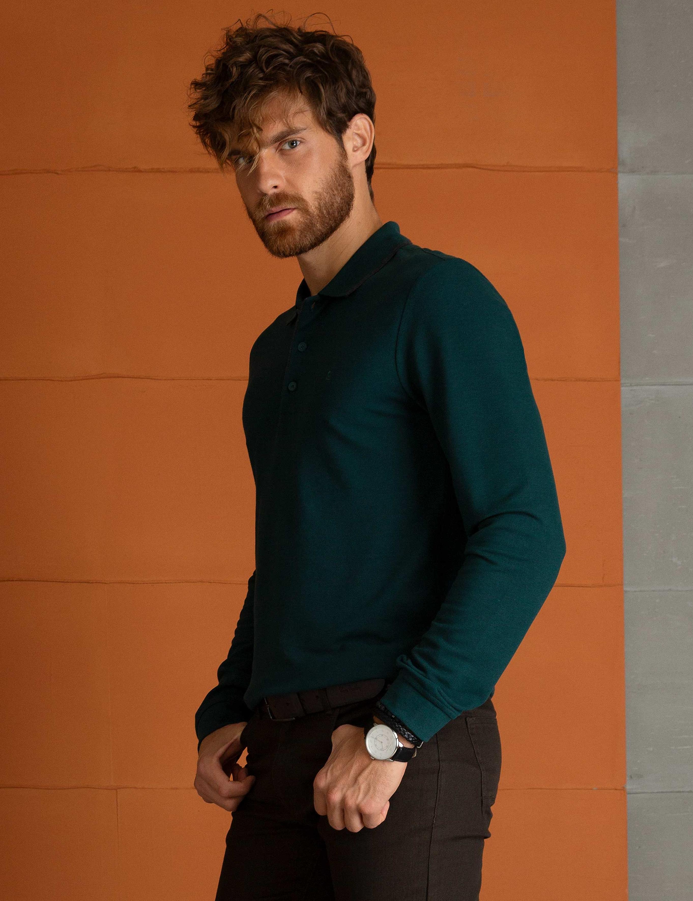 Koyu Yeşil Slim Fit Sweatshirt