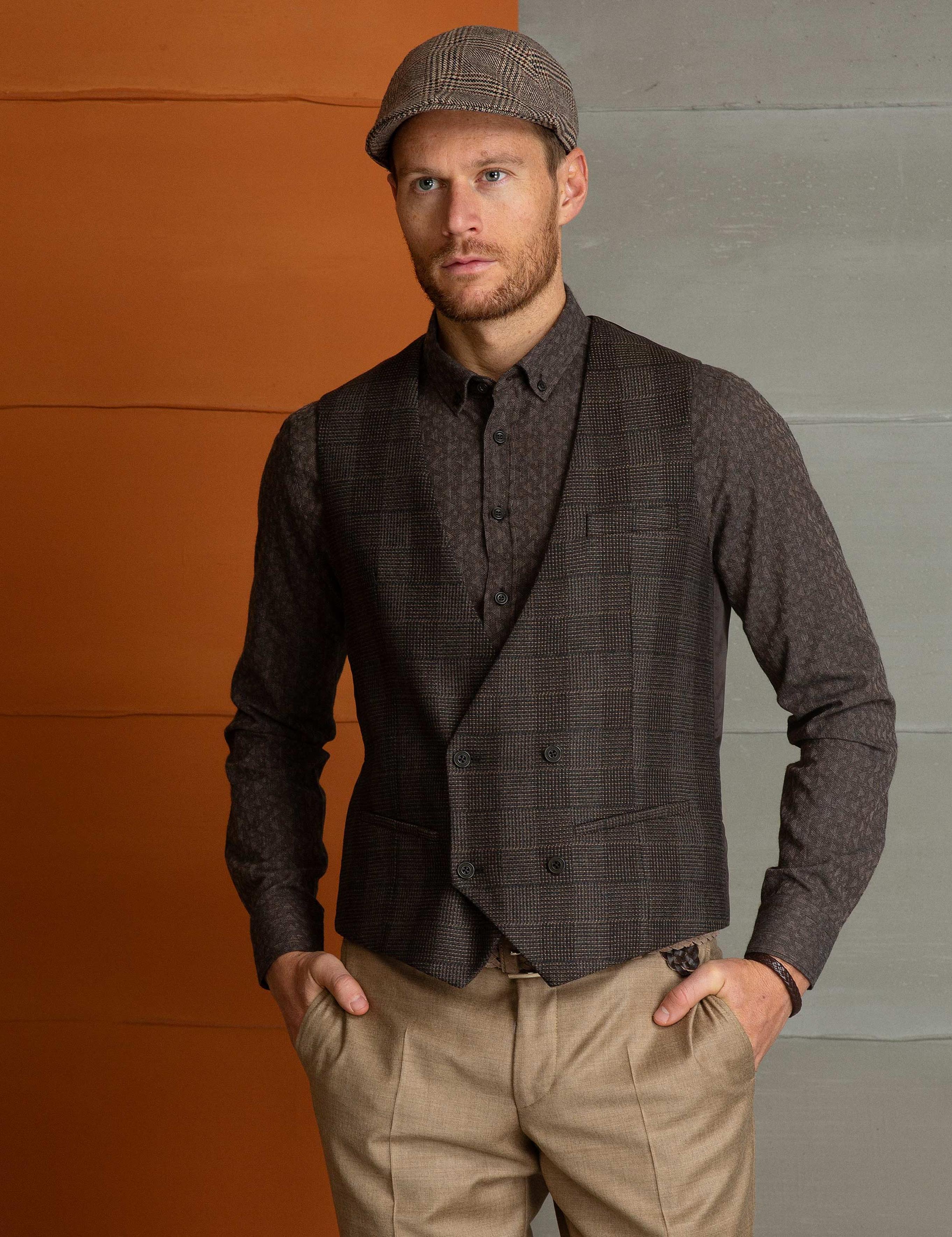 Kahverengi Slim Fit Yelek