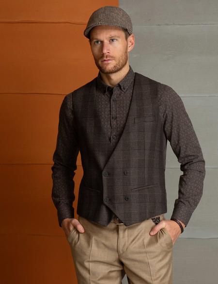 Kahverengi Slim Fit Yelek - 50195488012