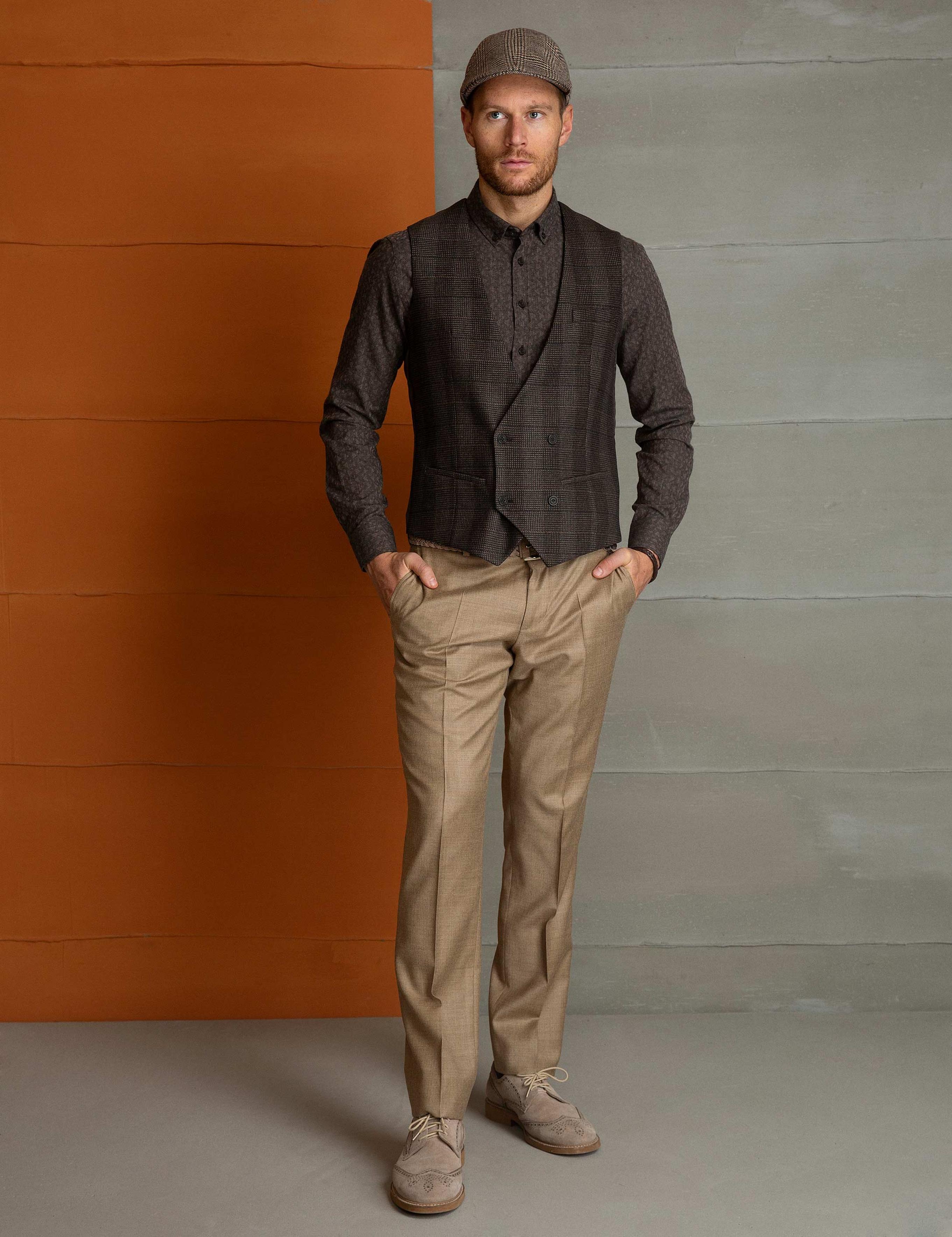 Kahverengi Slim Fit Yelek