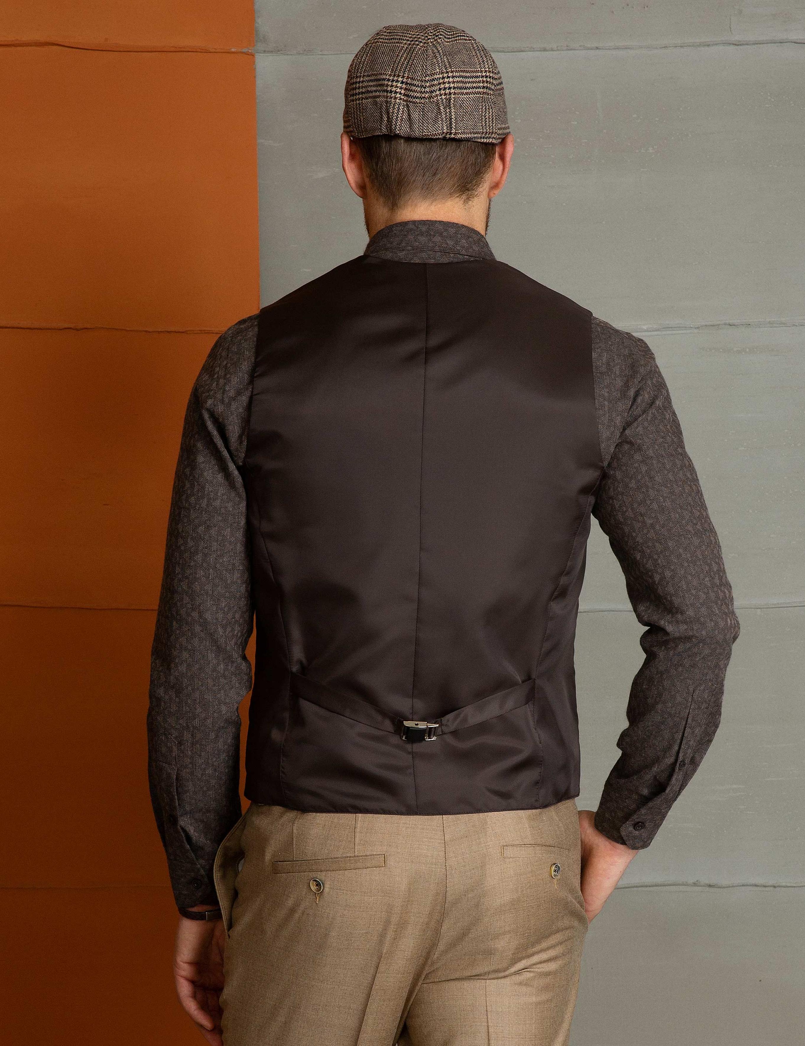 Kahverengi Slim Fit Yelek