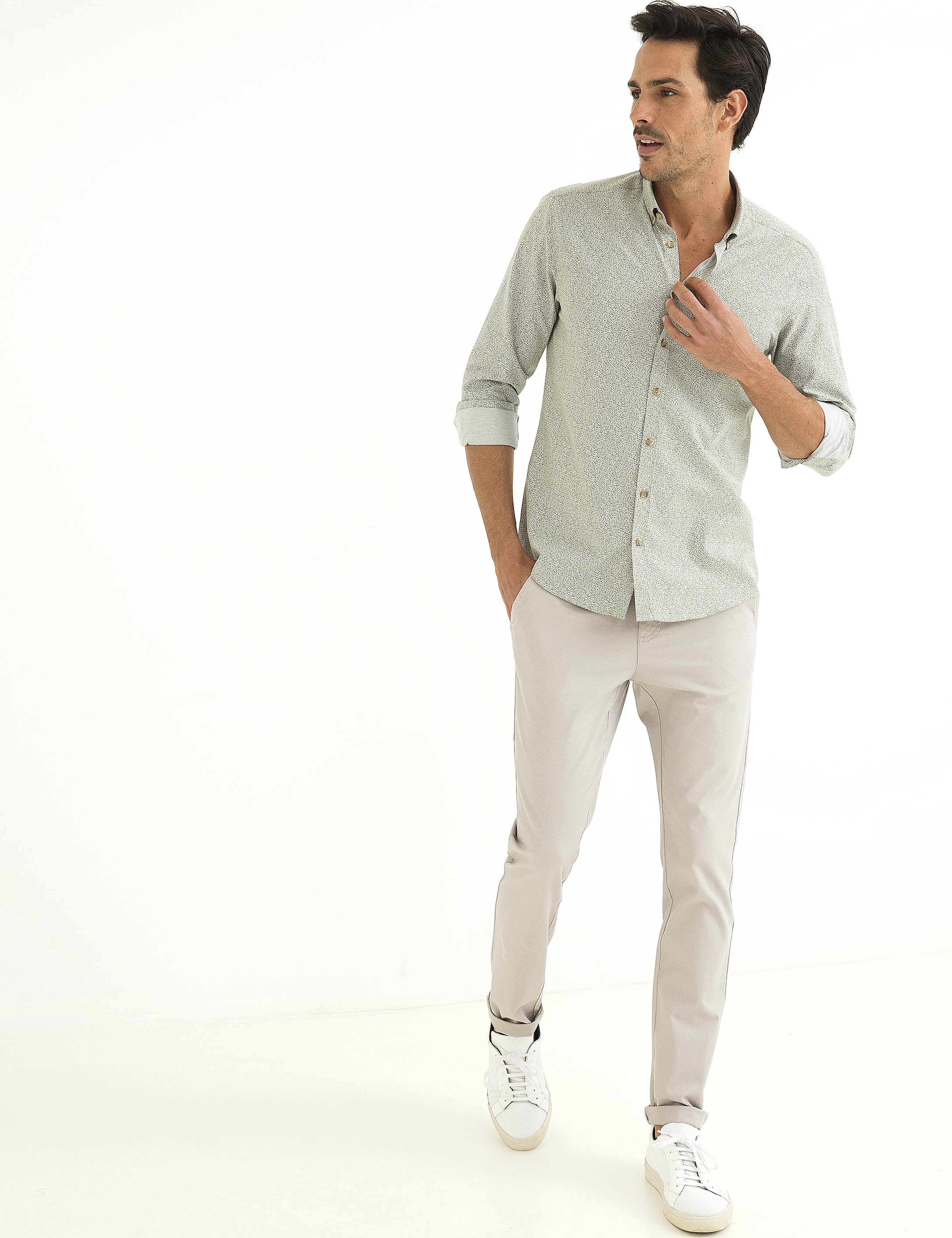 Yeşil Slim Fit Gömlek - Image 2