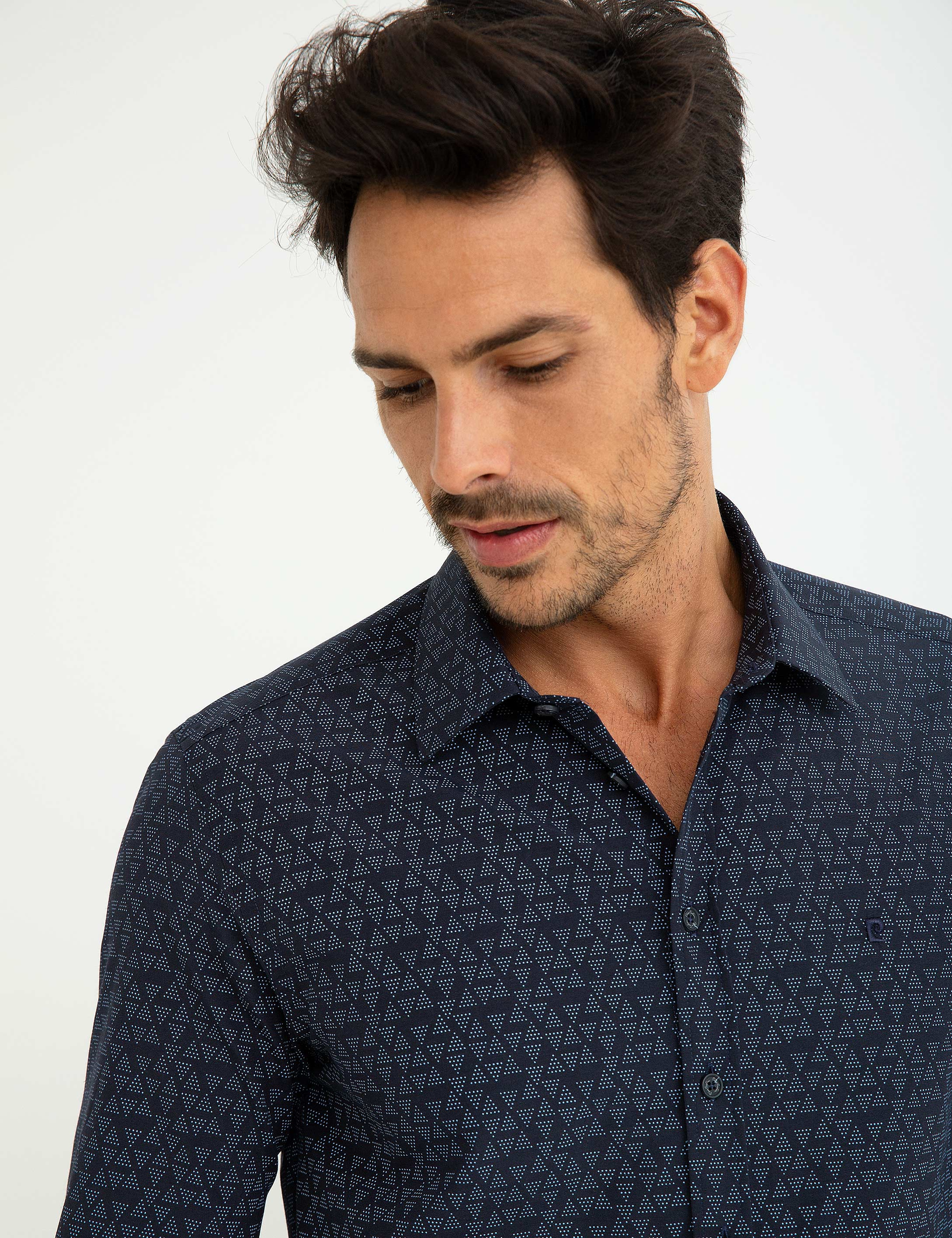 Lacivert Slim Fit Gömlek - Image 1