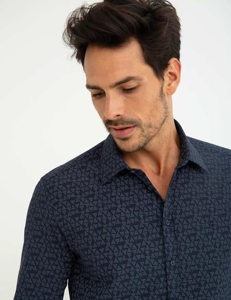 Lacivert Slim Fit Gömlek - 50195923005