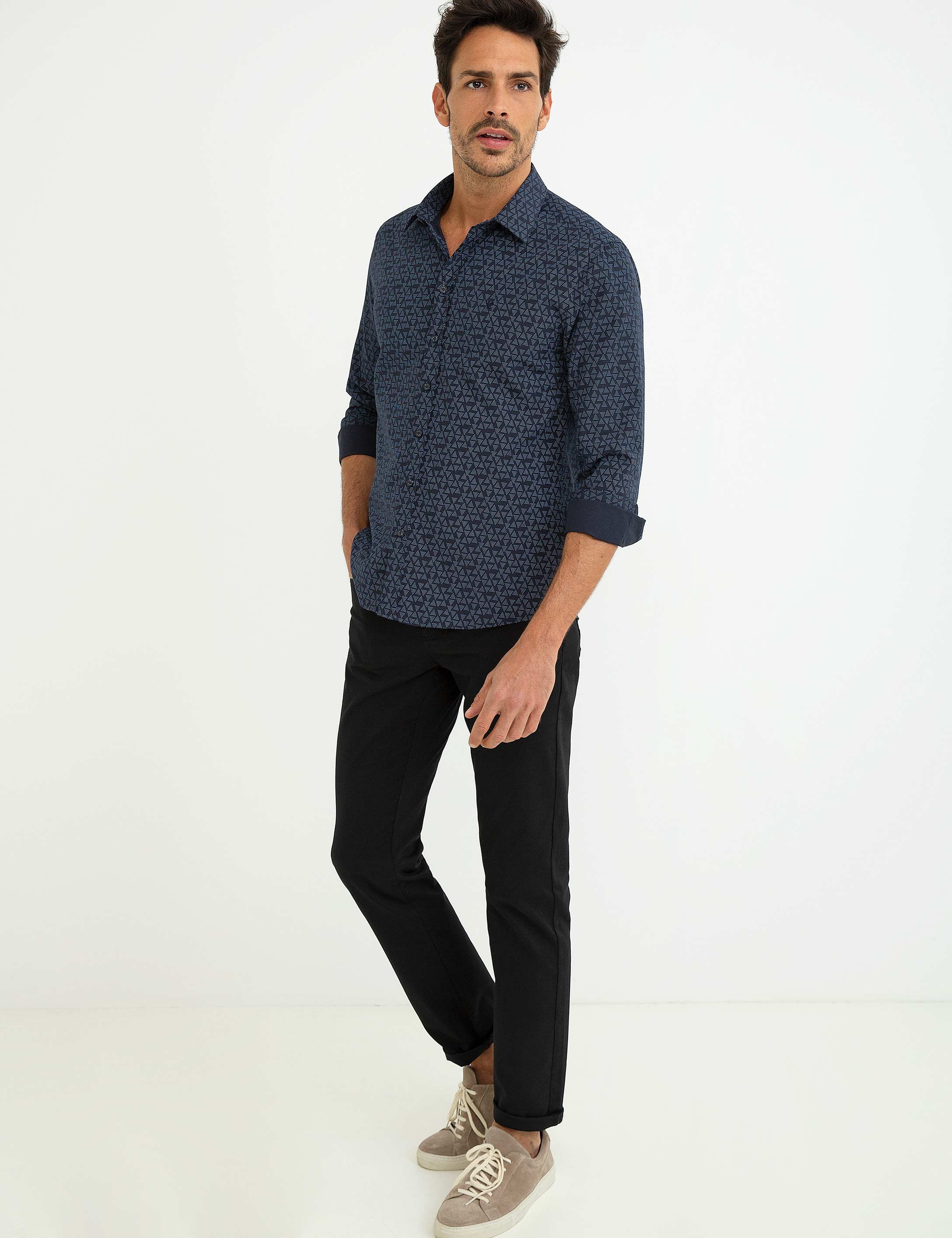 Lacivert Slim Fit Gömlek - Image 2