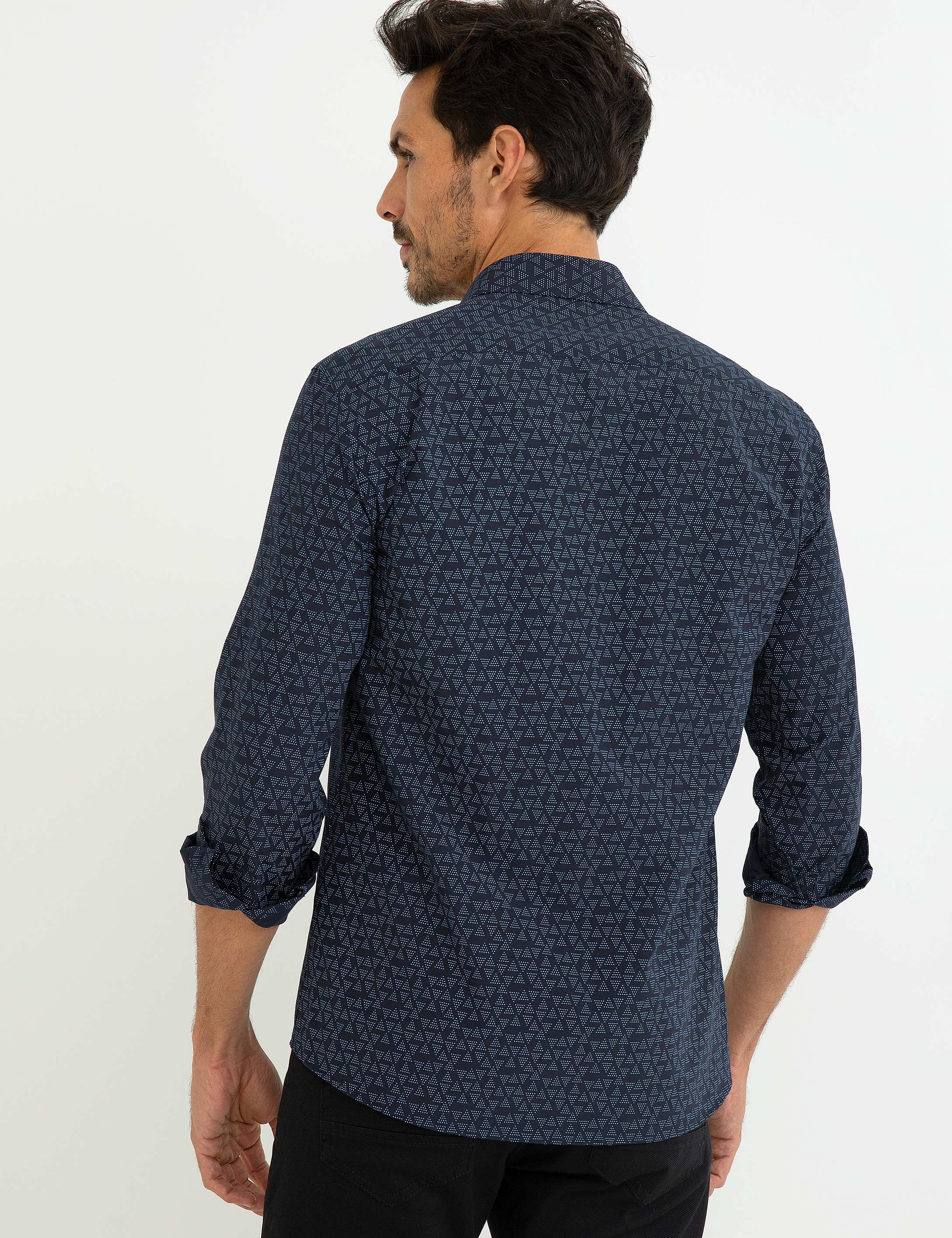 Lacivert Slim Fit Gömlek - Image 3