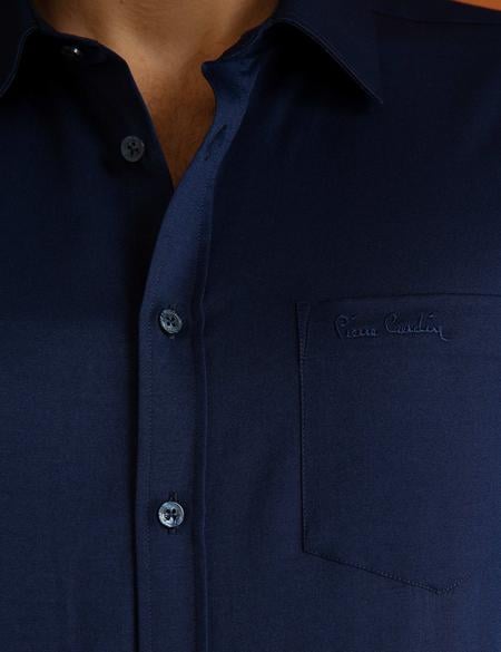 Lacivert Regular Fit Uzun Kollu Basic Gömlek - 50197132047