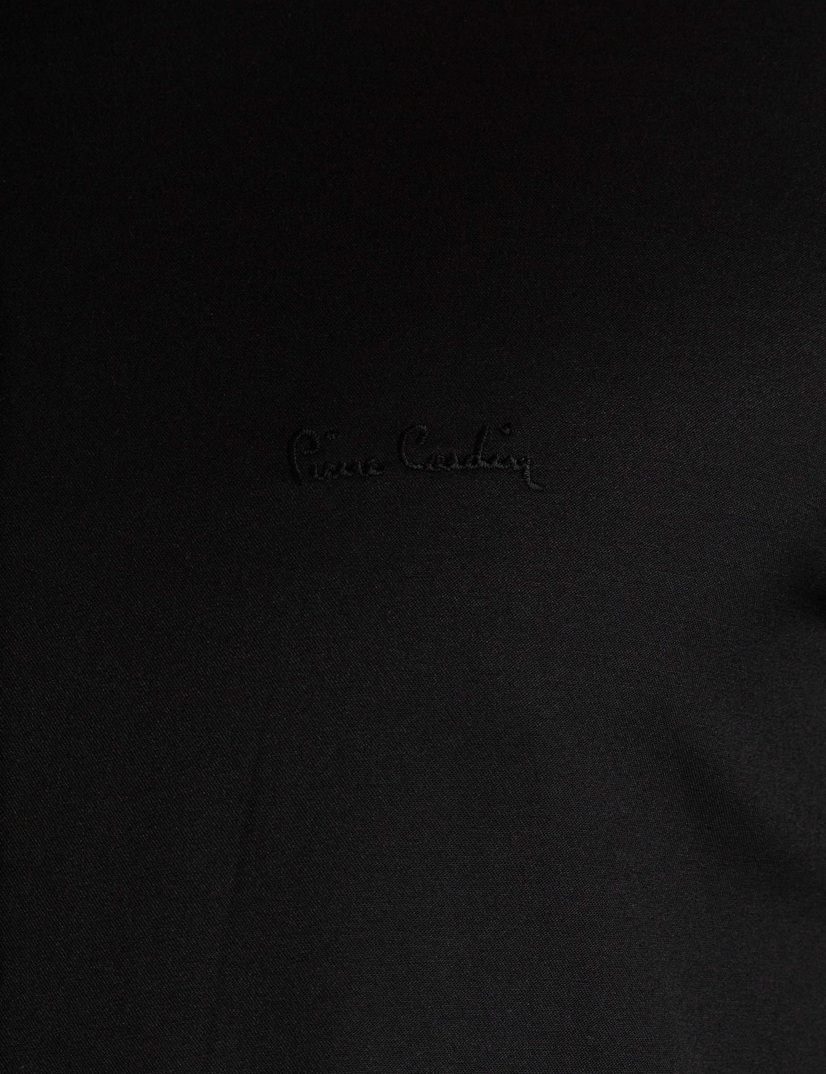 Siyah Slim Fit Uzun Kollu Basic Gömlek - 50197133023