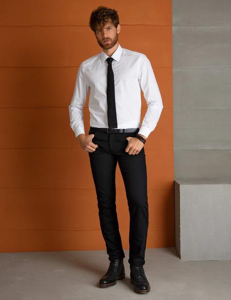 Beyaz Slim Fit Uzun Kollu Basic Gömlek - 50197135020